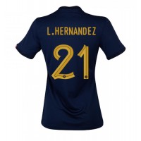 Billiga Frankrike Lucas Hernandez #21 Hemma fotbollskläder Dam VM 2022 Kortärmad